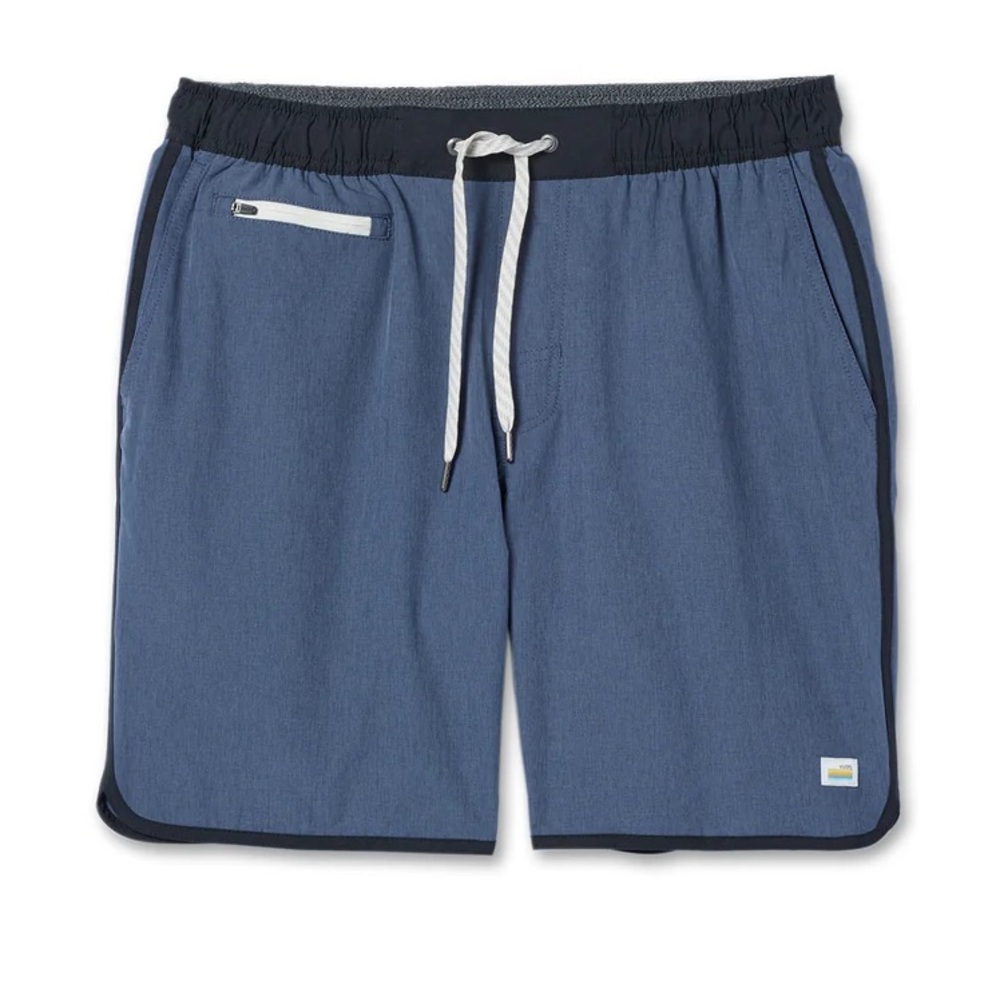 Vuori Banks Shorts 7” azure linen texture blue men’s small.